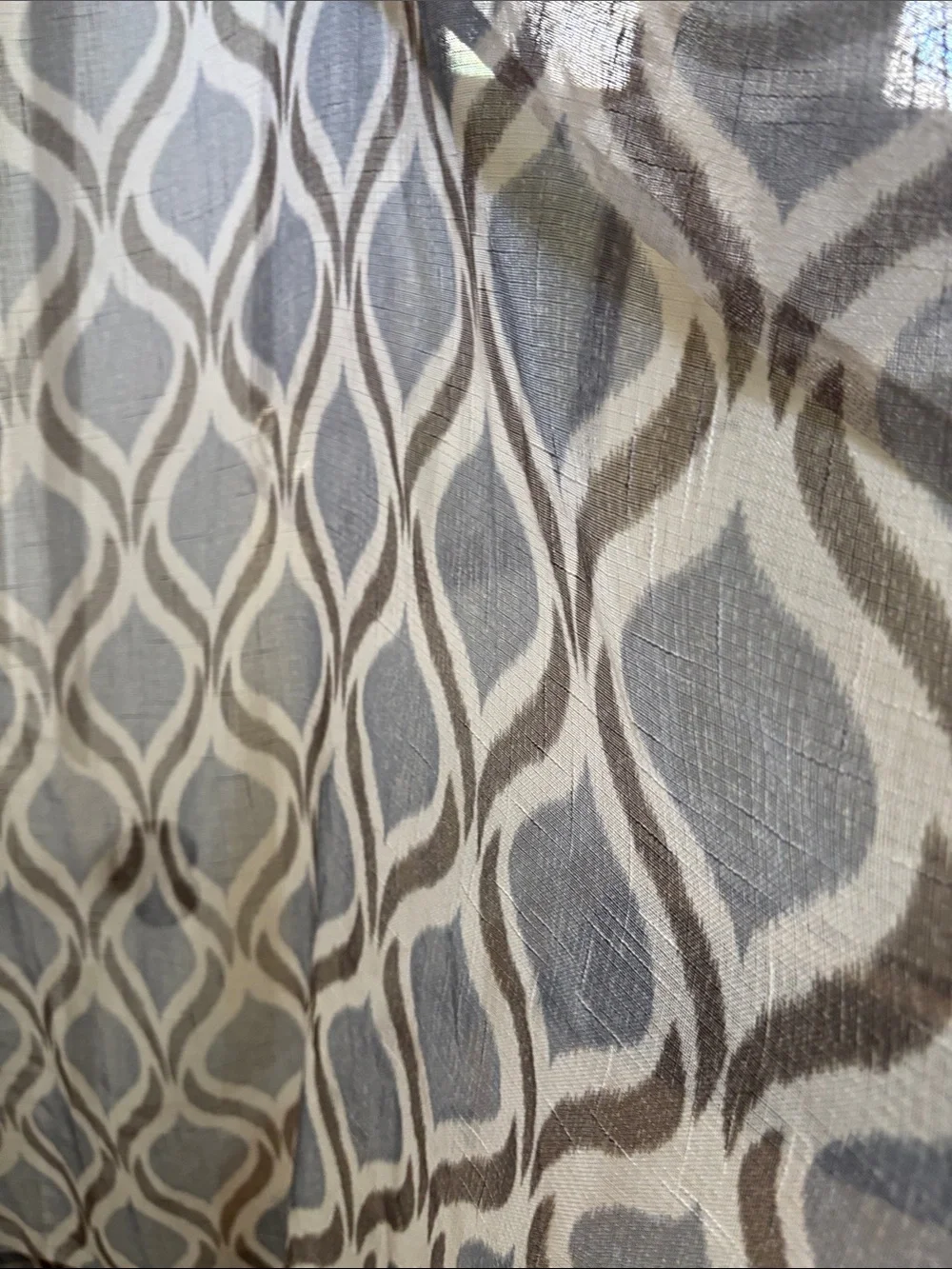 Grey and Brown Grommet Window Curtain Panel